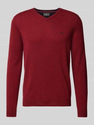 Gebreide pullover met V-hals