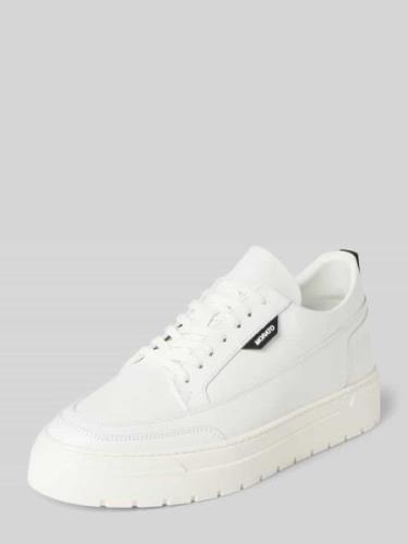 Leren sneakers met plateauzool, model 'FLINT IN CALF'