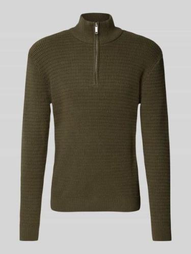 Gebreide pullover met opstaande kraag, model 'THEO'