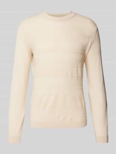 Wollen pullover met structuurmotief, model 'TRAY'