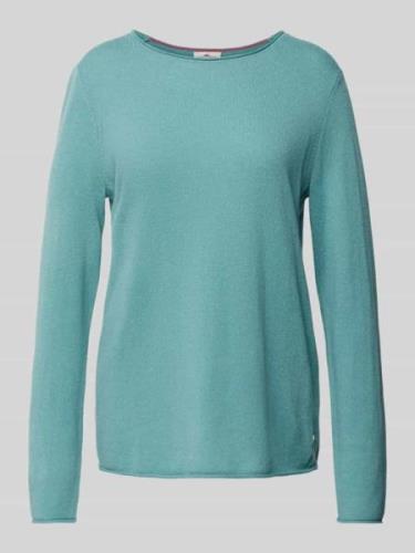 Pullover van wolmix met labeldetail