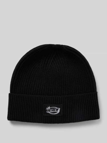 Beanie met labeldetail