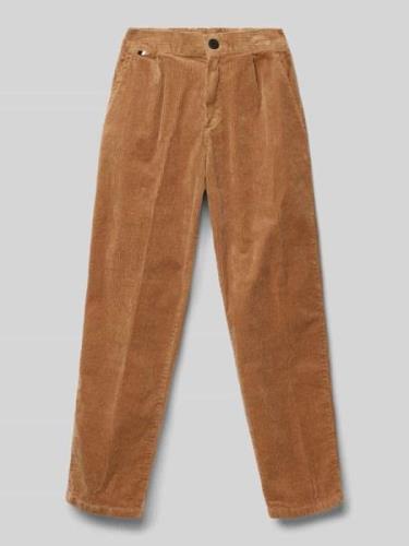 Regular fit corduroy broek met bandplooien