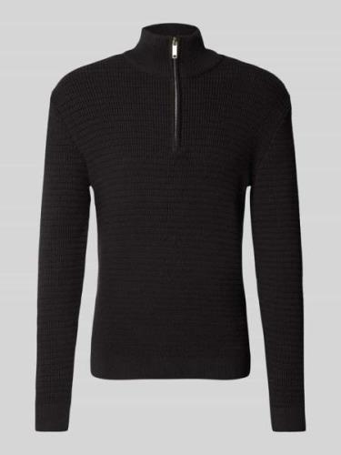 Gebreide pullover met opstaande kraag, model 'THEO'