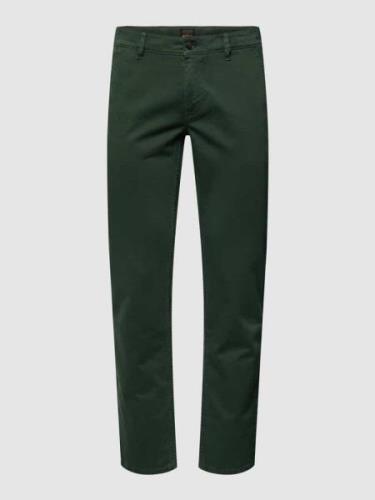 Slim fit chino met labeldetail, model 'Schino'