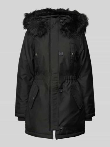 Getailleerde parka met imitatiebont, model 'IRIS'