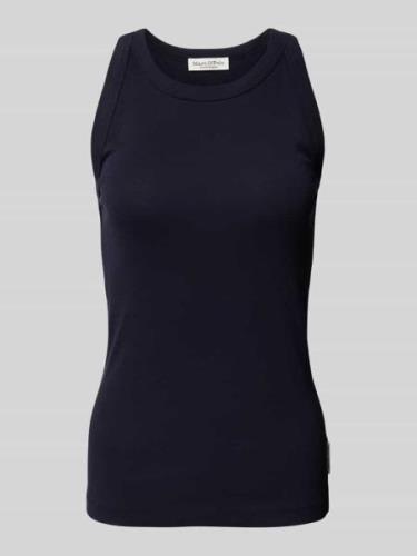 Shaped fit tanktop van geribde jersey met ronde hals