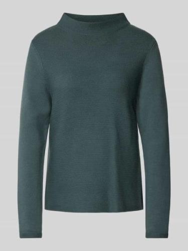 Slim fit gebreide pullover van hoogwaardig katoen met fijn averecht tr...