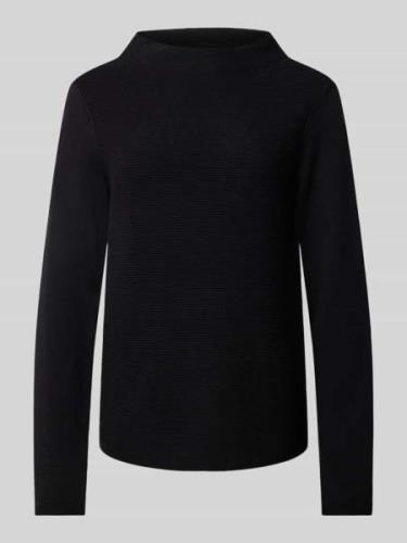 Slim fit gebreide pullover van hoogwaardig katoen met fijn averecht tr...