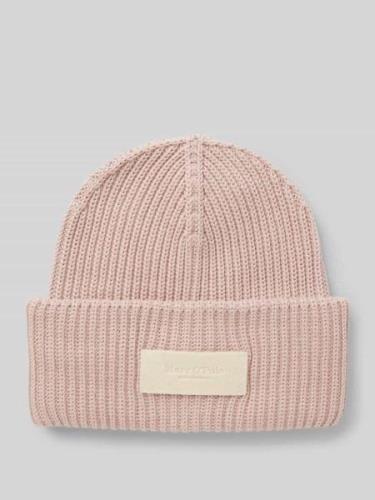 Beanie van puur katoen met labelpatch