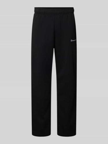 Straight fit sweatpants met labelstitching