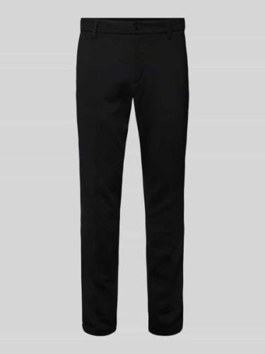 Slim fit chino van jersey met vaste, opgerolde pijpboorden