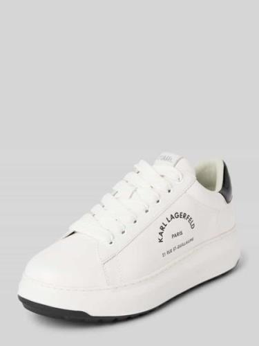 Leren sneakers met labelprint, model 'KAPRI'