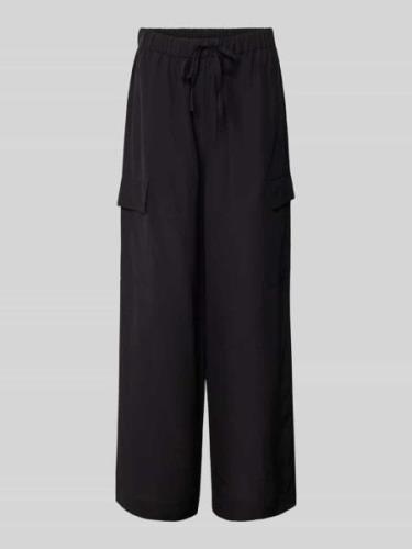 Wide leg stoffen broek met cargozakken