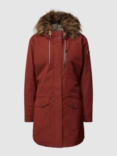 Parka met imitatiebont en tweewegsritssluiting