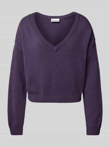 Gebreide pullover met V-hals