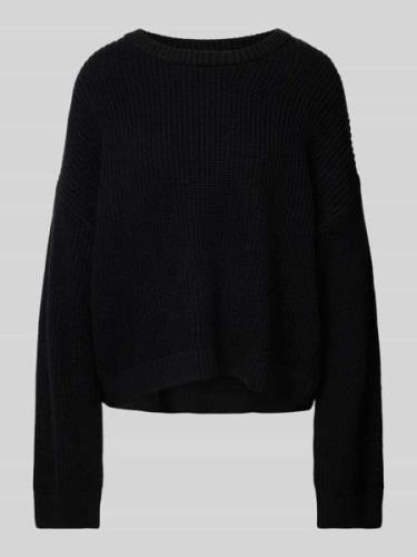 Oversized gebreide pullover met ribboorden