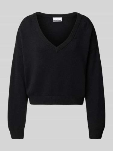 Gebreide pullover met V-hals