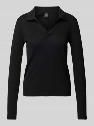 Slim fit shirt met lange mouwen en V-hals