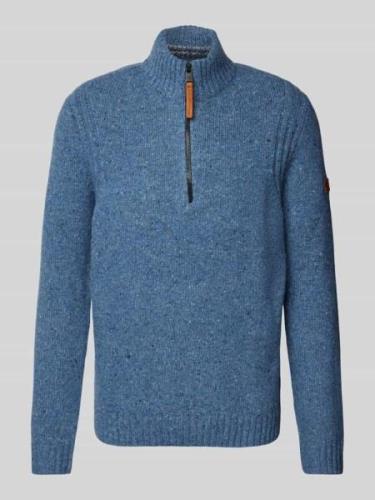 Wollen pullover met labeldetail