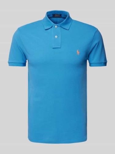 Slim fit poloshirt met logostitching