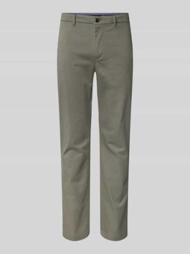 Straight leg chino met structuurmotief, model 'DENTON'