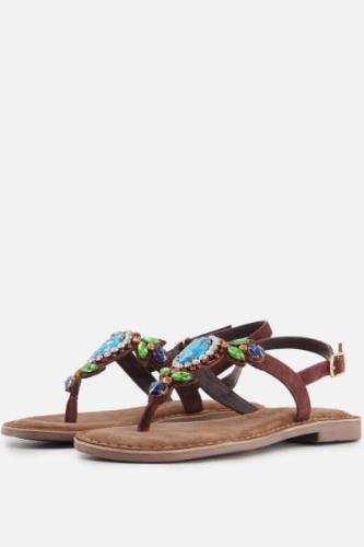 Lazamani Sandalen bruin Leer