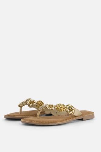 Lazamani Slippers beige Leer