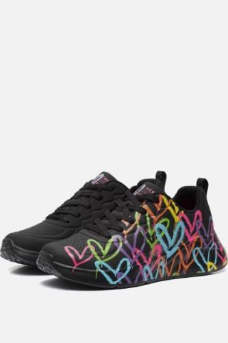 Skechers Uno Lite Heart Sneakers zwart