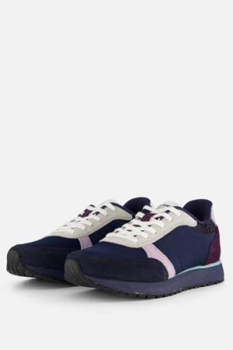 Woden Ronja Sneakers blauw Leer