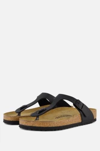 Birkenstock Gizeh Slippers zwart Imitatileer