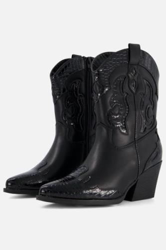 Ann Rocks Cowboylaarzen zwart Pu