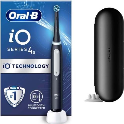 Oral B iO 4S black electric toothbrush designed by Braun