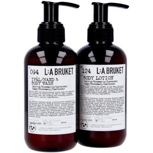 L:a Bruket Duo-kit Flytande Tvål/Bodylotion Salvia/Rosmarin/Laven