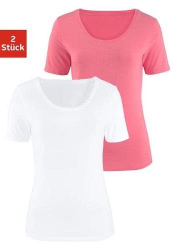 NU 25% KORTING: Vivance Shirt met korte mouwen elastische katoenkwalit...