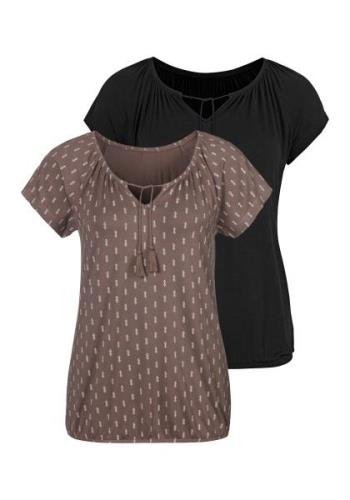 NU 20% KORTING: Vivance T-shirt met iets aangerimpelde hals (Set van 2...