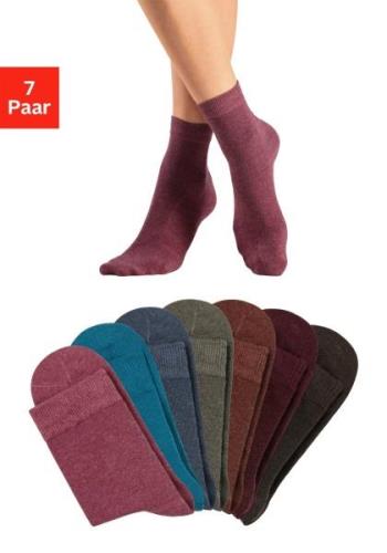 Lascana Basic sokken in kleurrijke mêleekleuren (set, 7 paar)