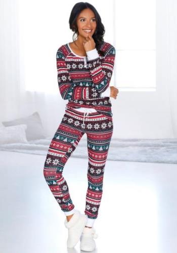 NU 20% KORTING: Lascana Pyjama met kerstachtig motief (2-delig, 1 stuk...