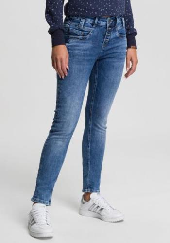 NU 20% KORTING: GANG Slim fit jeans 94CARLI met open knoopsluiting