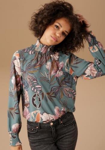 Aniston CASUAL Blouse zonder sluiting met royale bloemenprint - in ver...