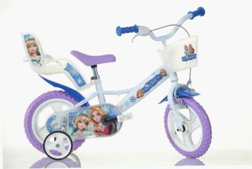 Dino Kinderfiets Snow Queen sneeuwkoningin 12 inch met zijwieltjes, ma...