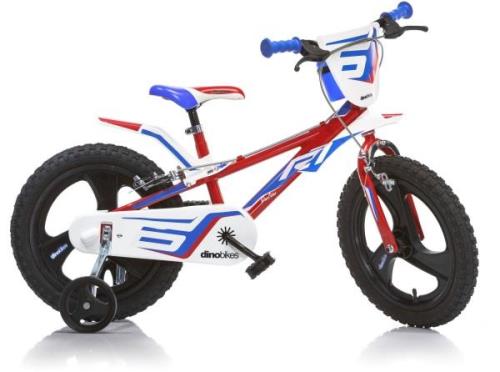 Dino Kinderfiets Mountainbike met zijwieltjes, klep en coole spatborde...