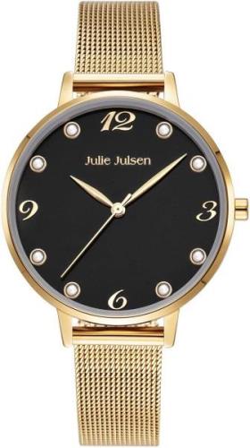 Julie Julsen Kwartshorloge Julie Julsen Pearl Gold Black, JJW1011YGME-...