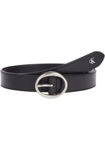 NU 20% KORTING: Calvin Klein Leren riem met ronde gesp