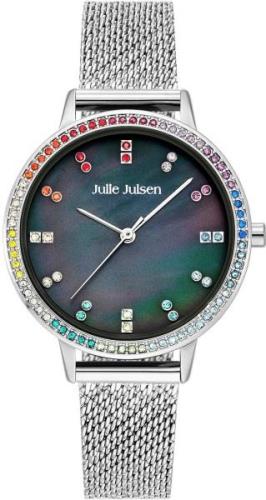 Julie Julsen Kwartshorloge Julie Julsen Rainbow Silver Black, JJW2100S...