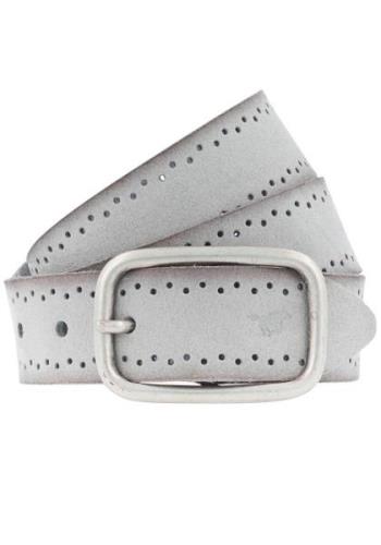 NU 20% KORTING: MUSTANG Leren riem Robuust, generfd rundleer met perfo...