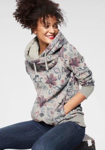 Ragwear Sweater GRIPY FLOWERS O Hoodie met gebloemde print all-over