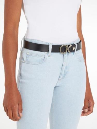 NU 20% KORTING: Calvin Klein Leren riem CK ADJ.LOGO BELT 3.5CM