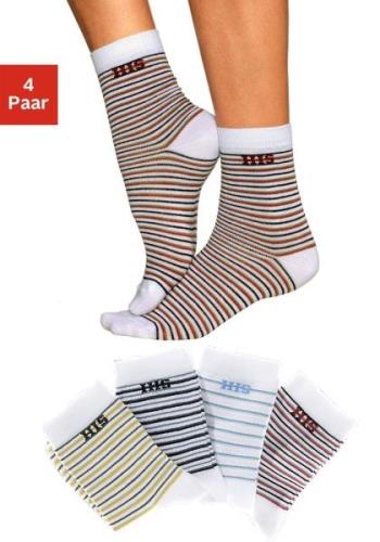 NU 20% KORTING: H.I.S Basic sokken met ingebreid logo (set, 4 paar)