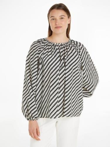 NU 20% KORTING: Tommy Hilfiger Top ZIGZAG GATHERED BLOUSE LS